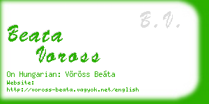 beata voross business card