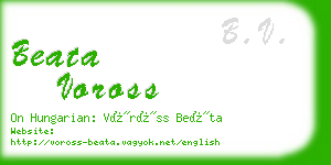 beata voross business card